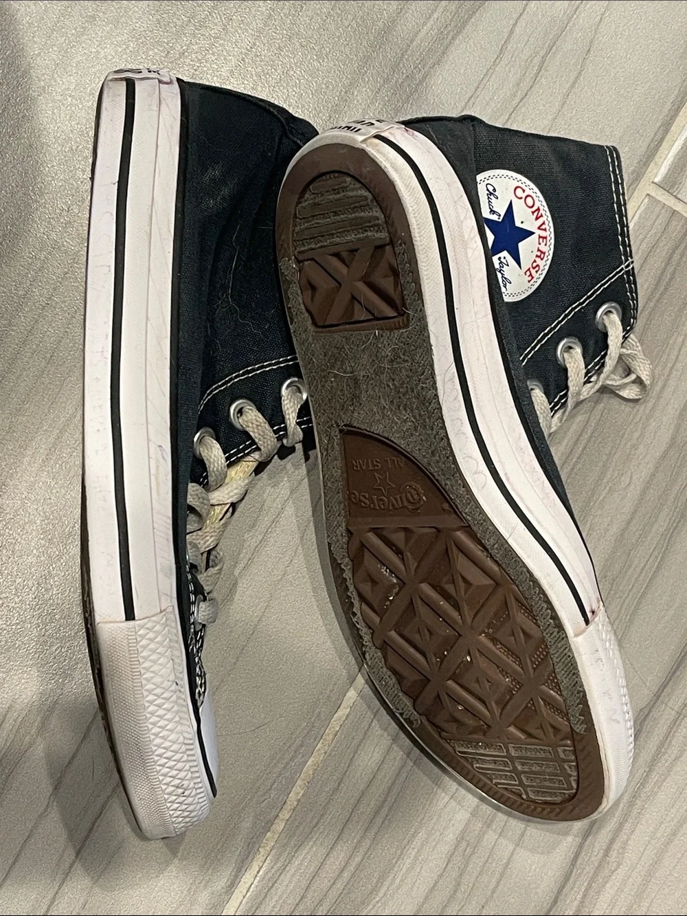 Converse Black and White High-Top Canvas Sneakers - Men's